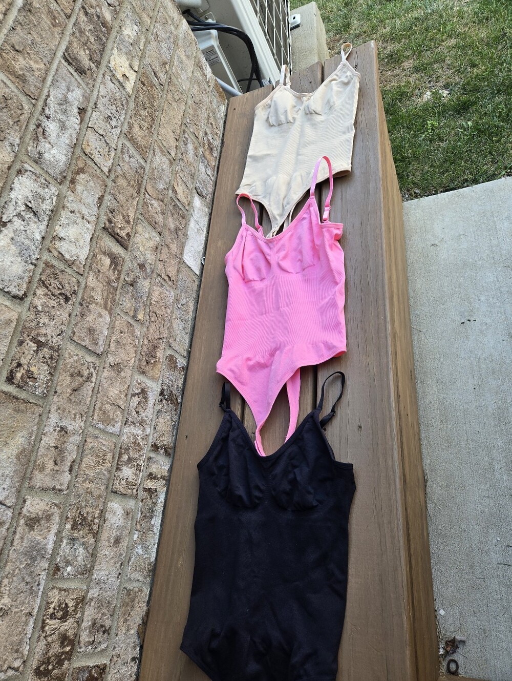 Girls Ribbed One-Piece Bodysuit Pack — Pink, Black & Cream
